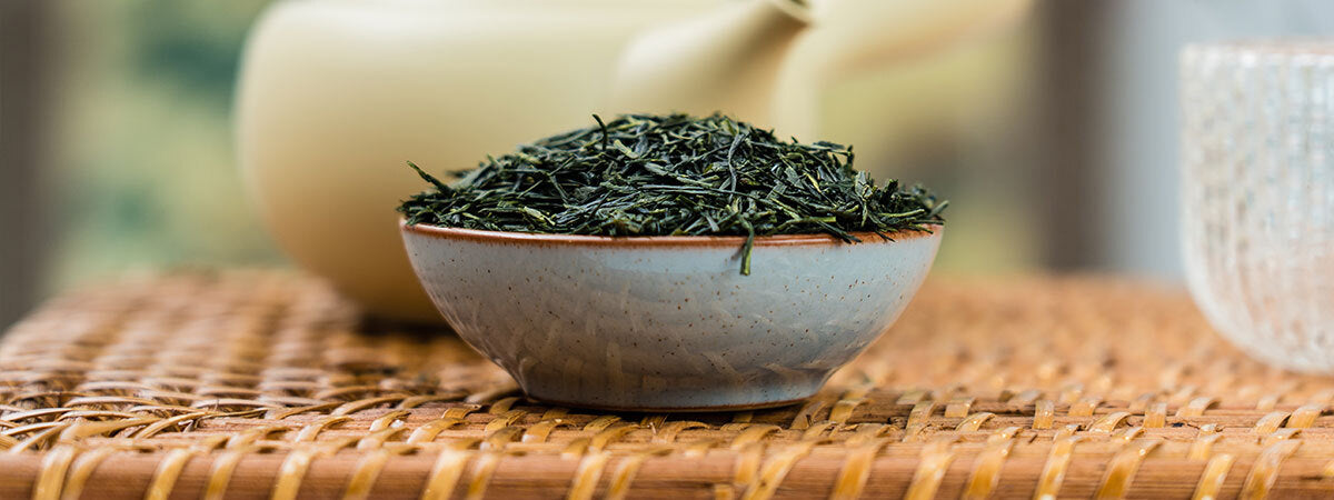 Pile of loose-leaf Japanese Sencha