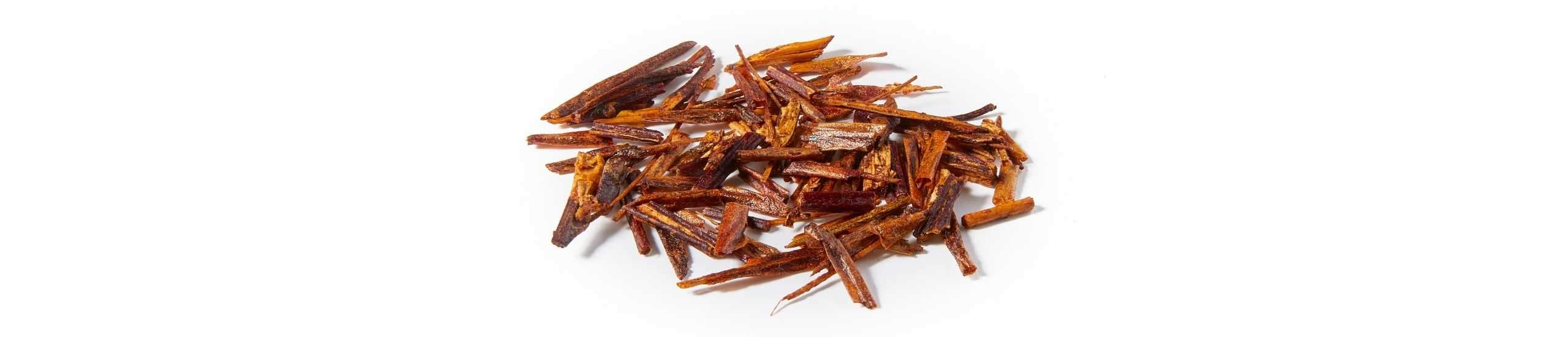 A pile of vanilla rooibos tea leaves