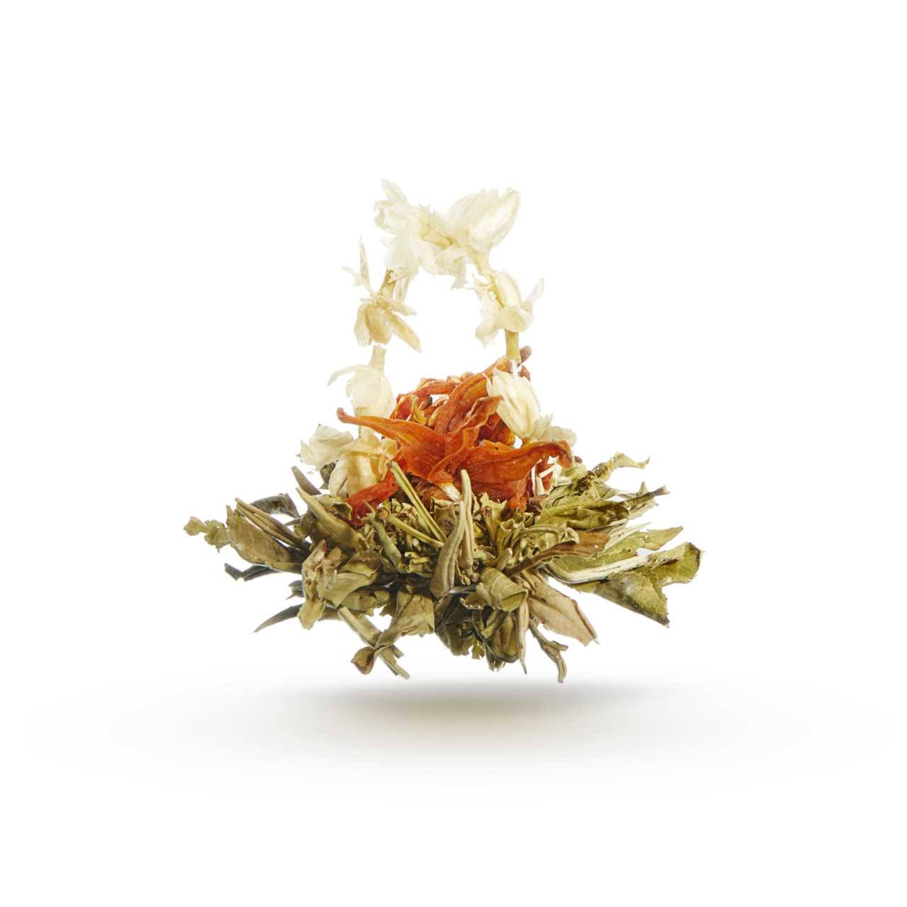 Jasmine basket flowering tea brewed