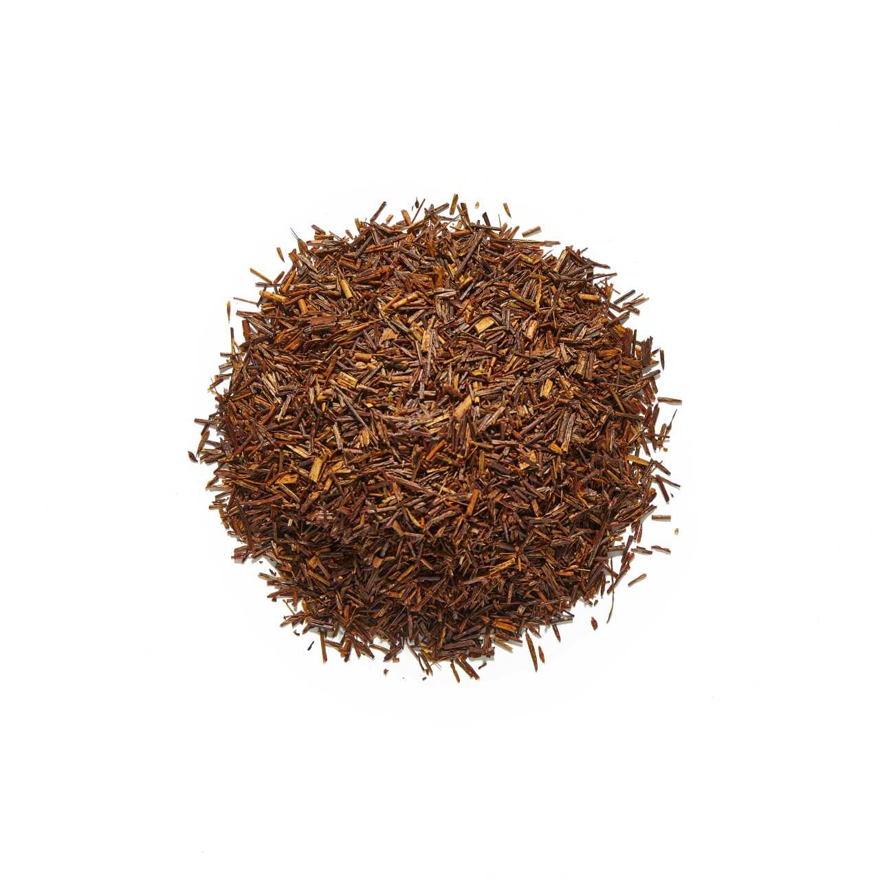 Organic Rooibos Loose Leaf Tea arranged in a circle