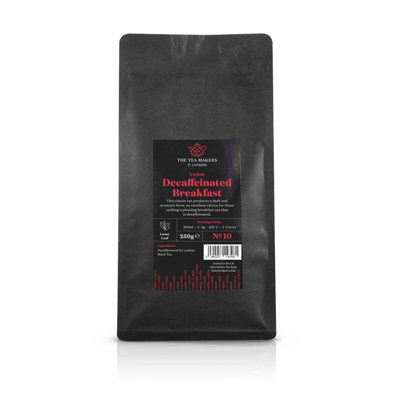 Decaffeinated Ceylon Loose Leaf tea 250g Pack