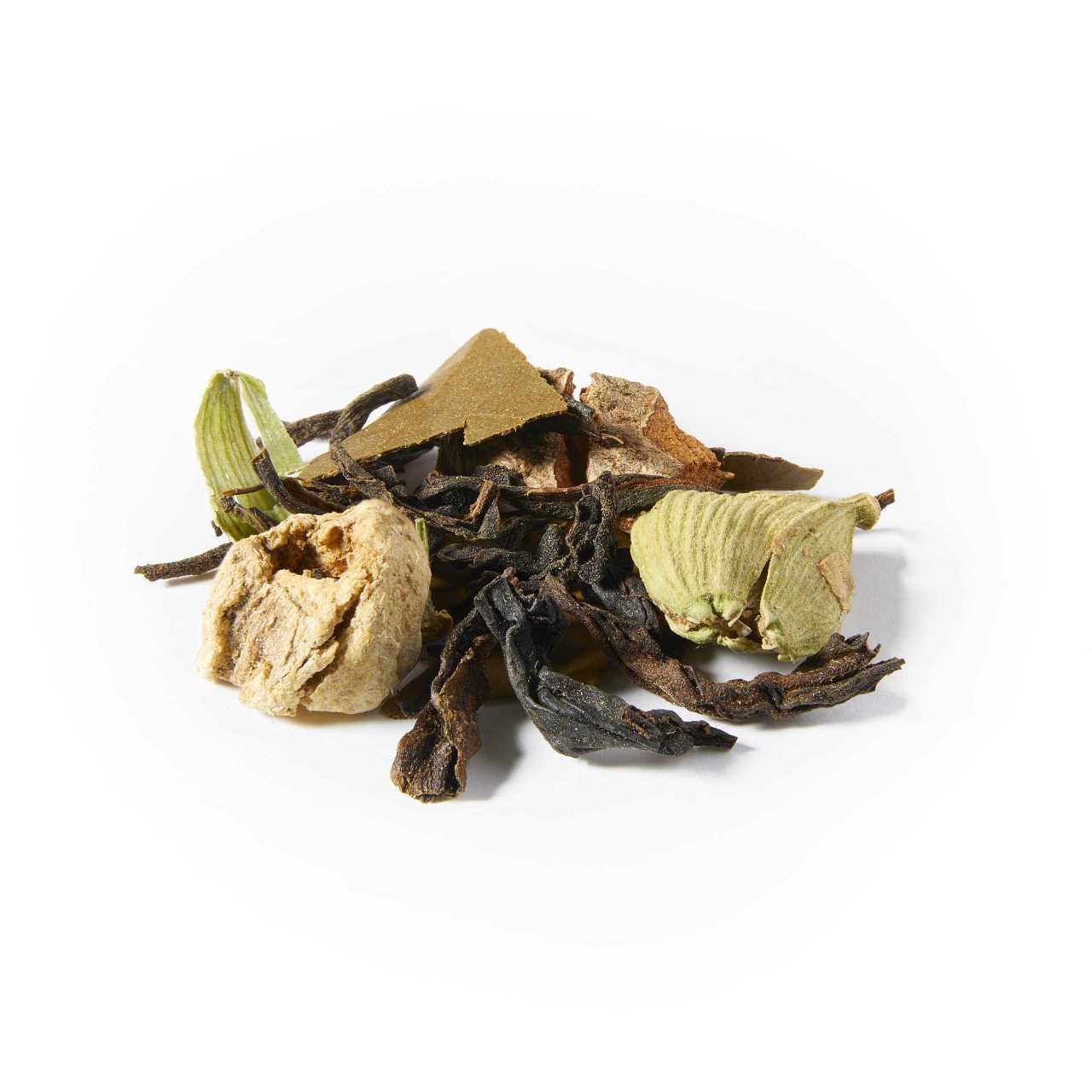 A macro pile of Authentic Masala Chai Loose leaf tea