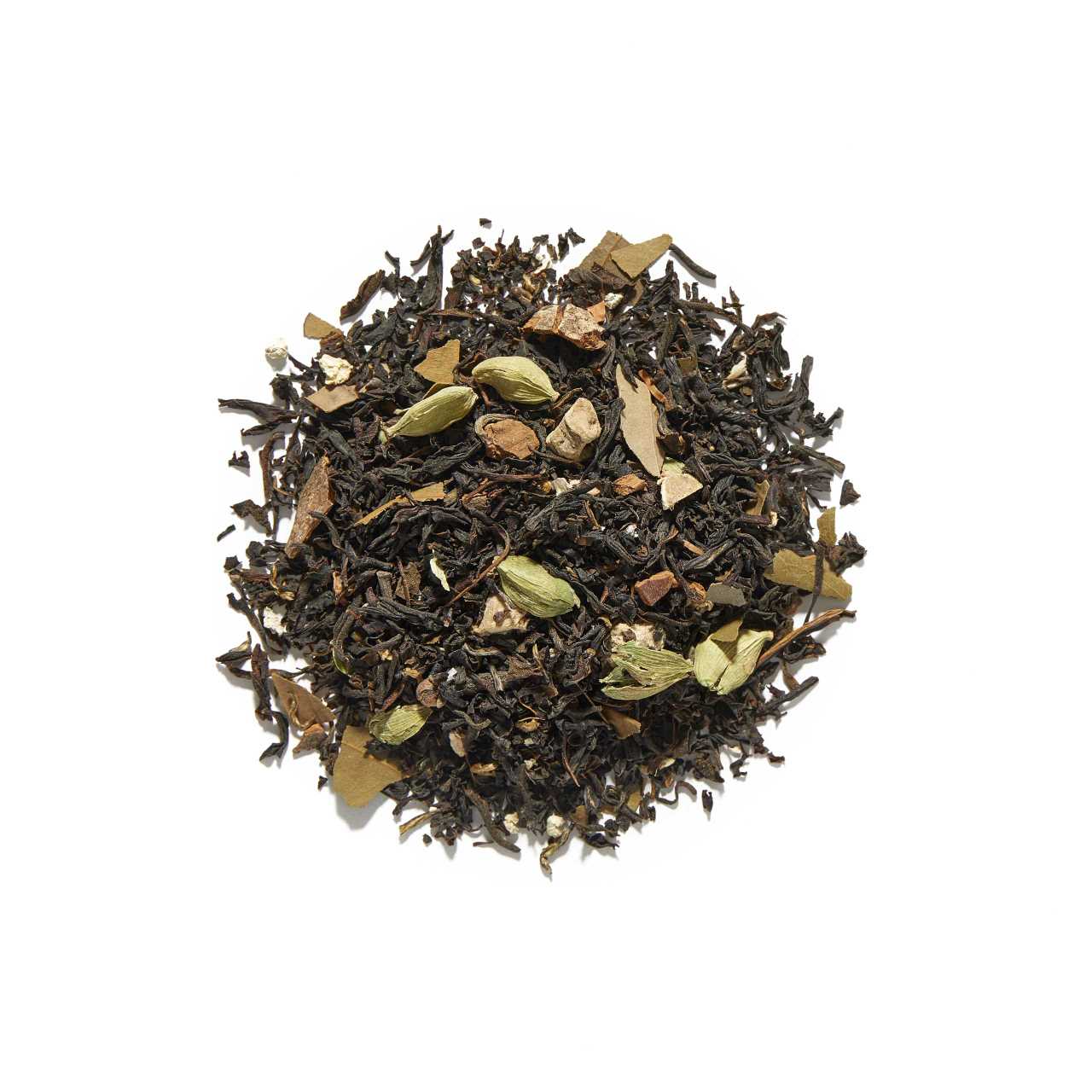 Authentic Masala Chai Loose Leaf tea arranged in a circle