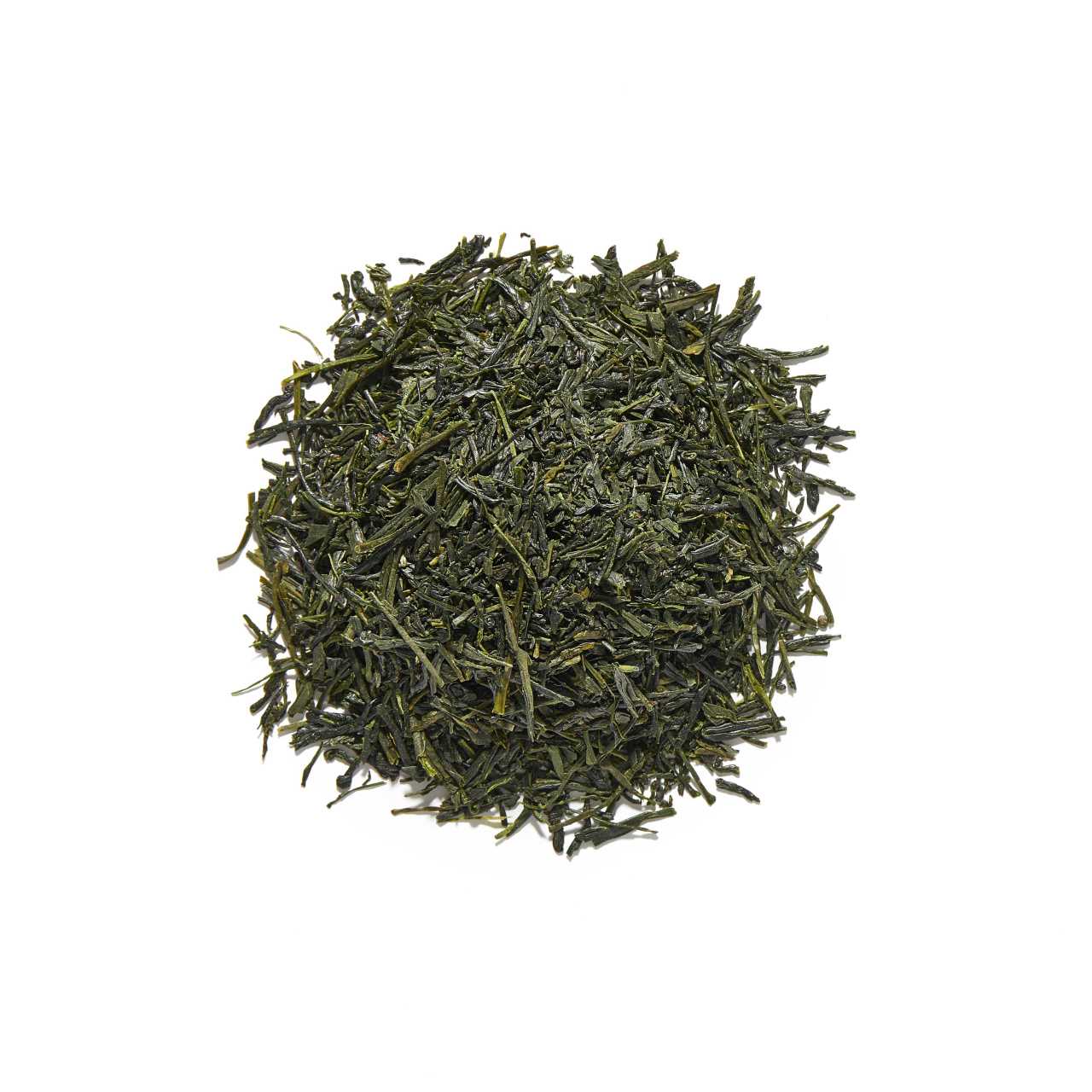 Japanese Sencha Loose Leaf Tea arranged in a circle