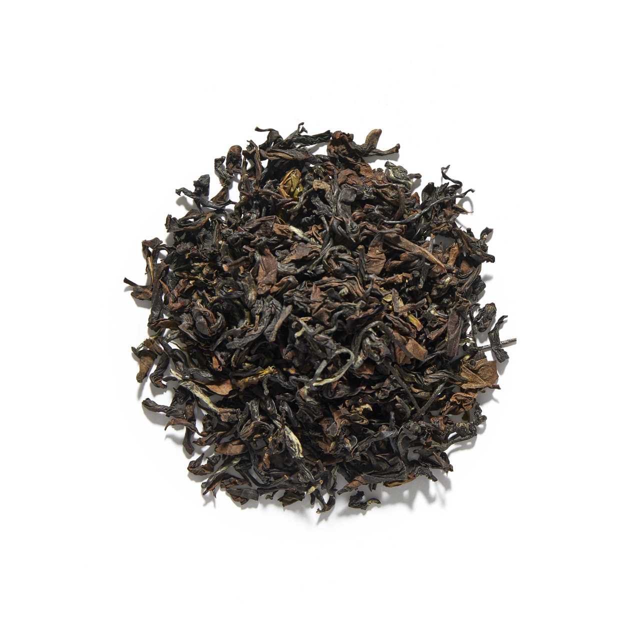 Oriental Beauty Loose Leaf Tea arranged in a circle