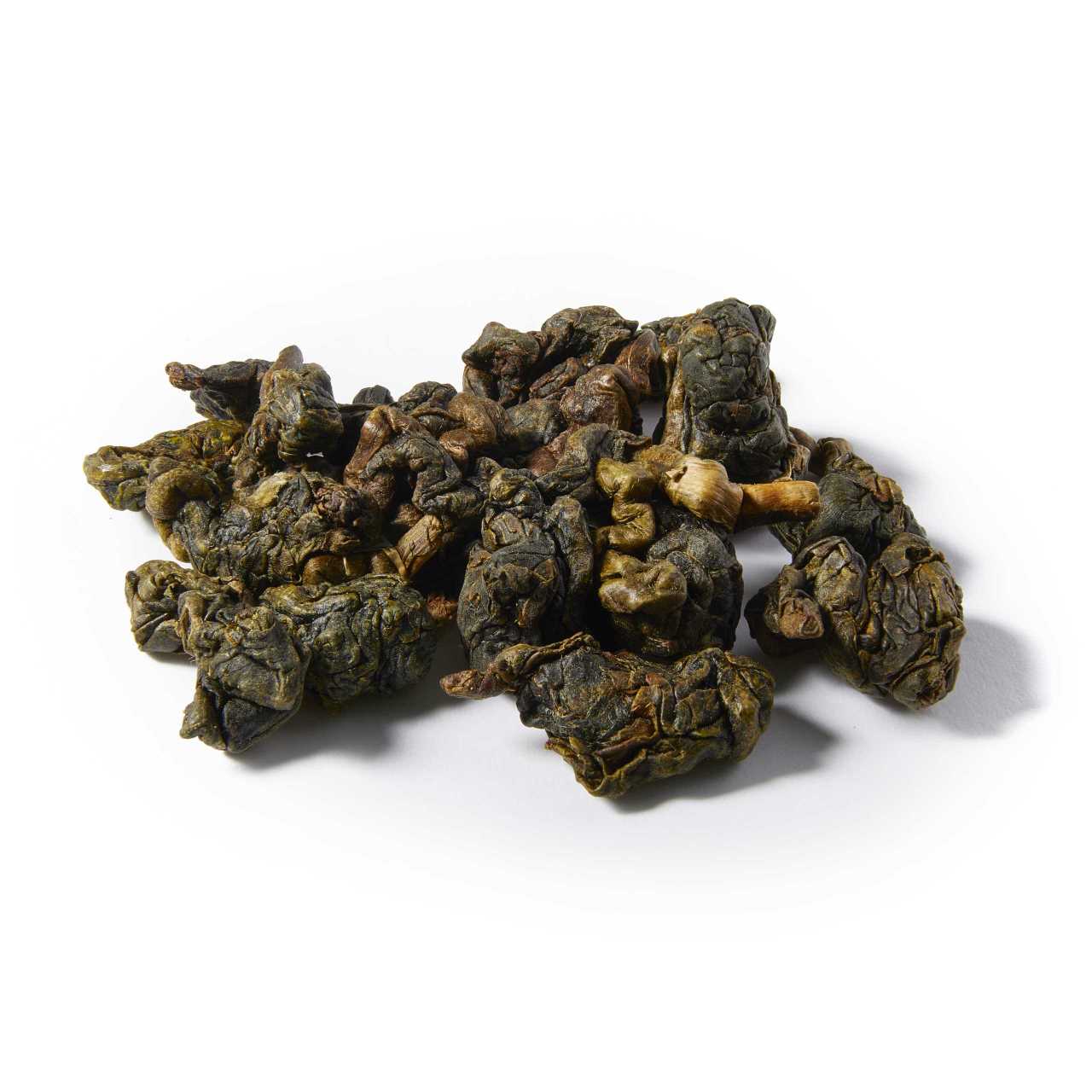 A macro pile of Four Seasons Oolong Loose Leaf Tea