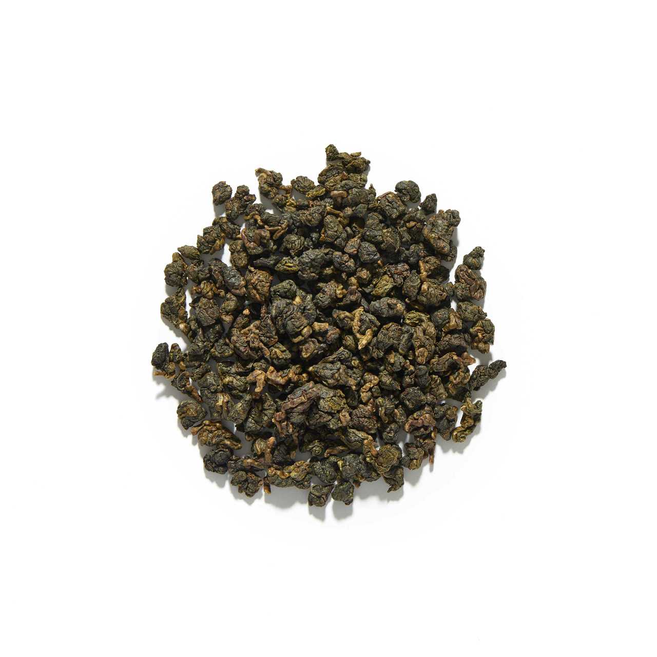 Four Seasons Oolong Loose Leaf Tea arranged in a circle